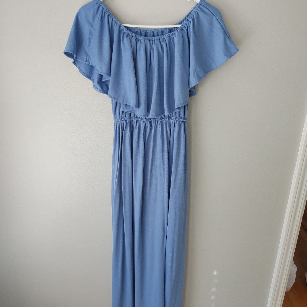 Dusty Blue Maxi Dress Small